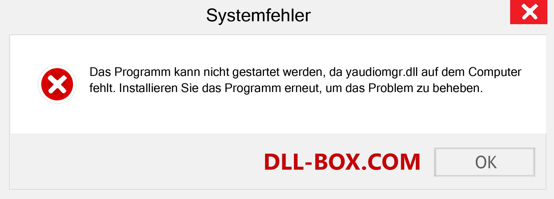 yaudiomgr.dll-Datei fehlt?. Download für Windows 7, 8, 10 - Fix yaudiomgr dll Missing Error unter Windows, Fotos, Bildern