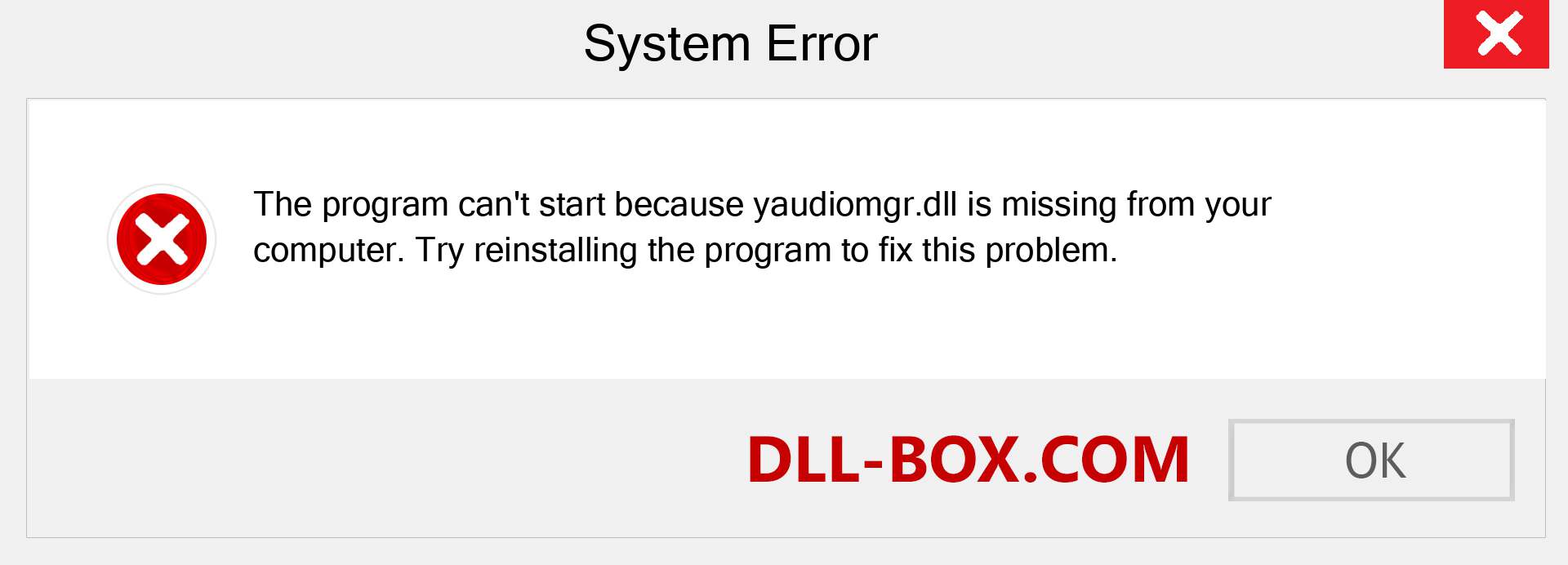  yaudiomgr.dll file is missing?. Download for Windows 7, 8, 10 - Fix  yaudiomgr dll Missing Error on Windows, photos, images